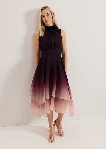 Phase Eight Maybel Ombre Dress Multicolor Canada | KSXRBN-384